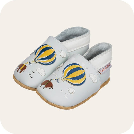 Pantofole in pelle "Mongolfiera"