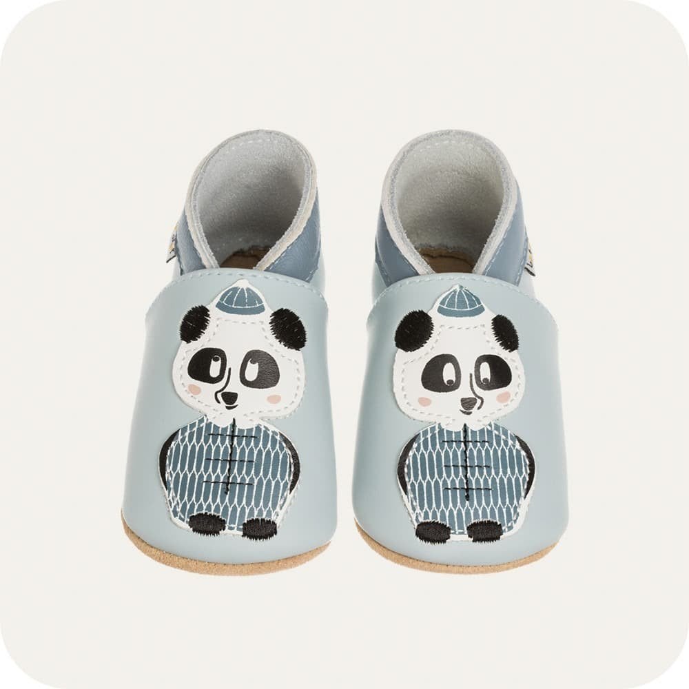 Pantofole  in pelle "Panda"