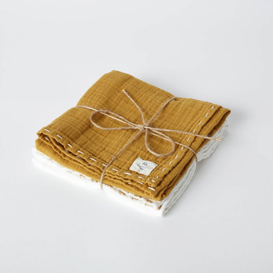 Set Mussole in Cotone Organico "Senape"