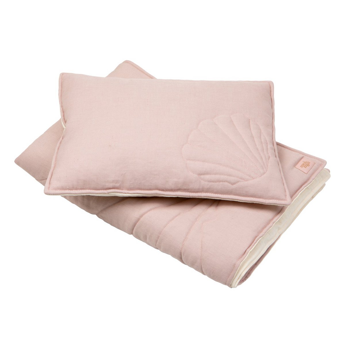 Set Copertina in lino "Conchiglia Rosa cipria" 95x65