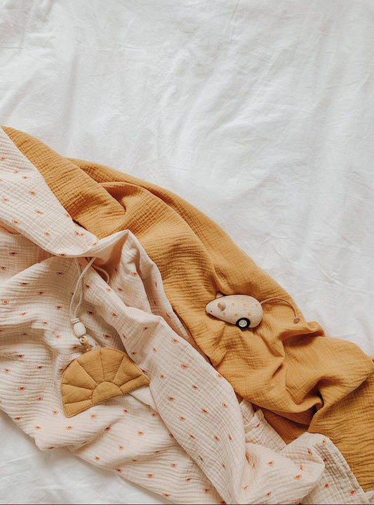 Copertina fasciatoio in mussola "Ocra"