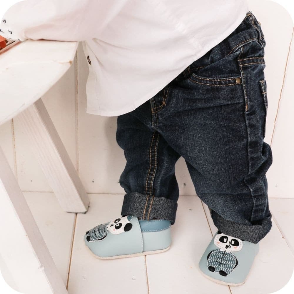 Pantofole  in pelle "Panda"