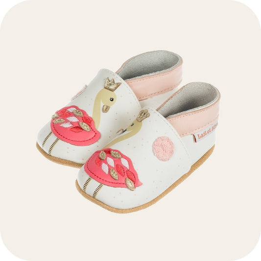 Pantofole in pelle "Fenicottero"