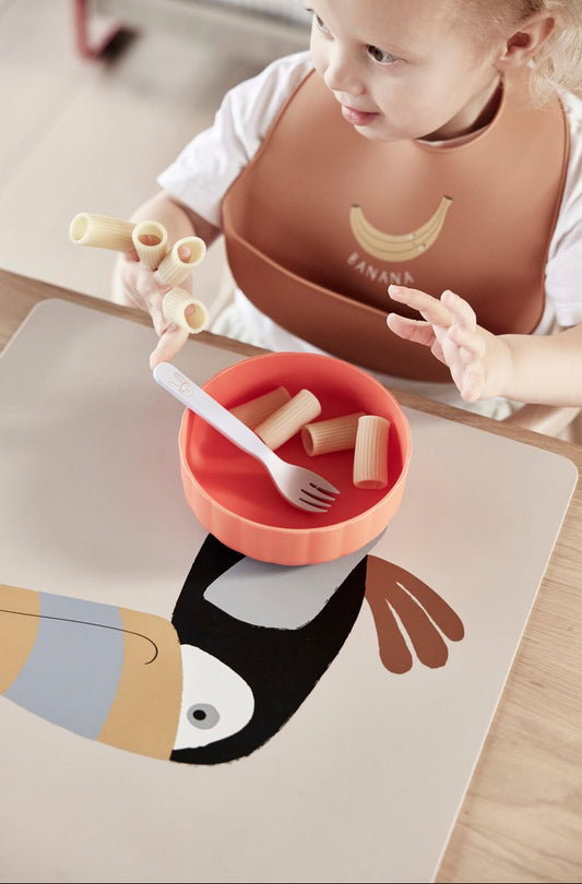 Set Piatto e ciotola "Pullo" - Corallo e Beige