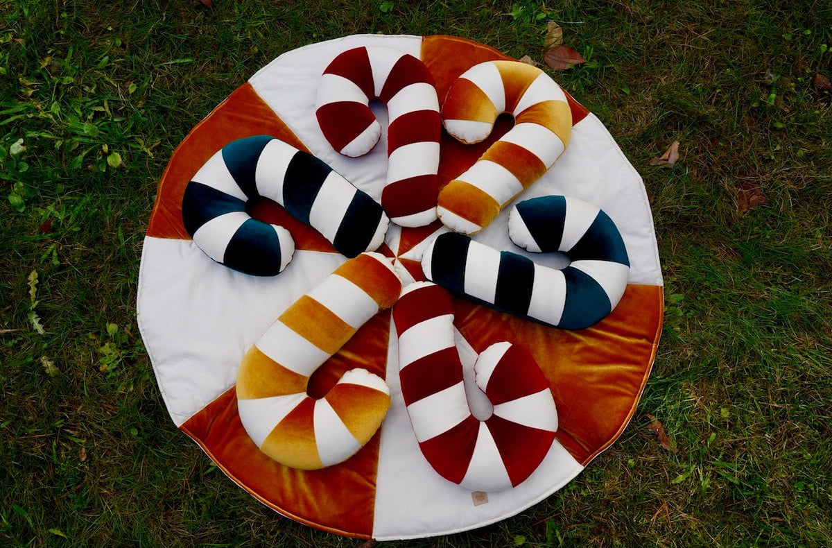 Cuscino Patchwork Natalizio “Candy Cane Verde”