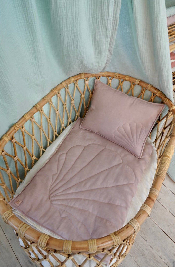 Set Copertina in lino "Conchiglia Rosa cipria" 95x65
