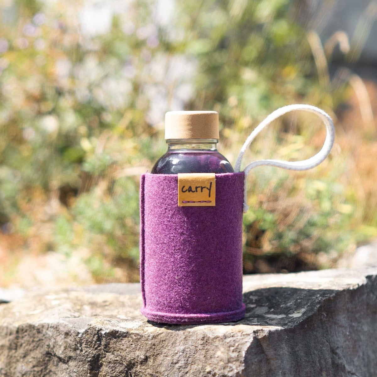 Portaborraccia "Malva"  in Feltro Riciclato per Borraccia in Vetro  0,4 l