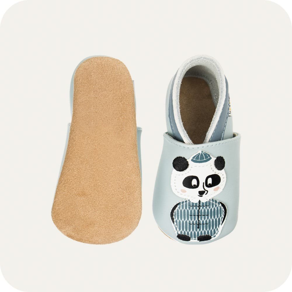 Pantofole  in pelle "Panda"