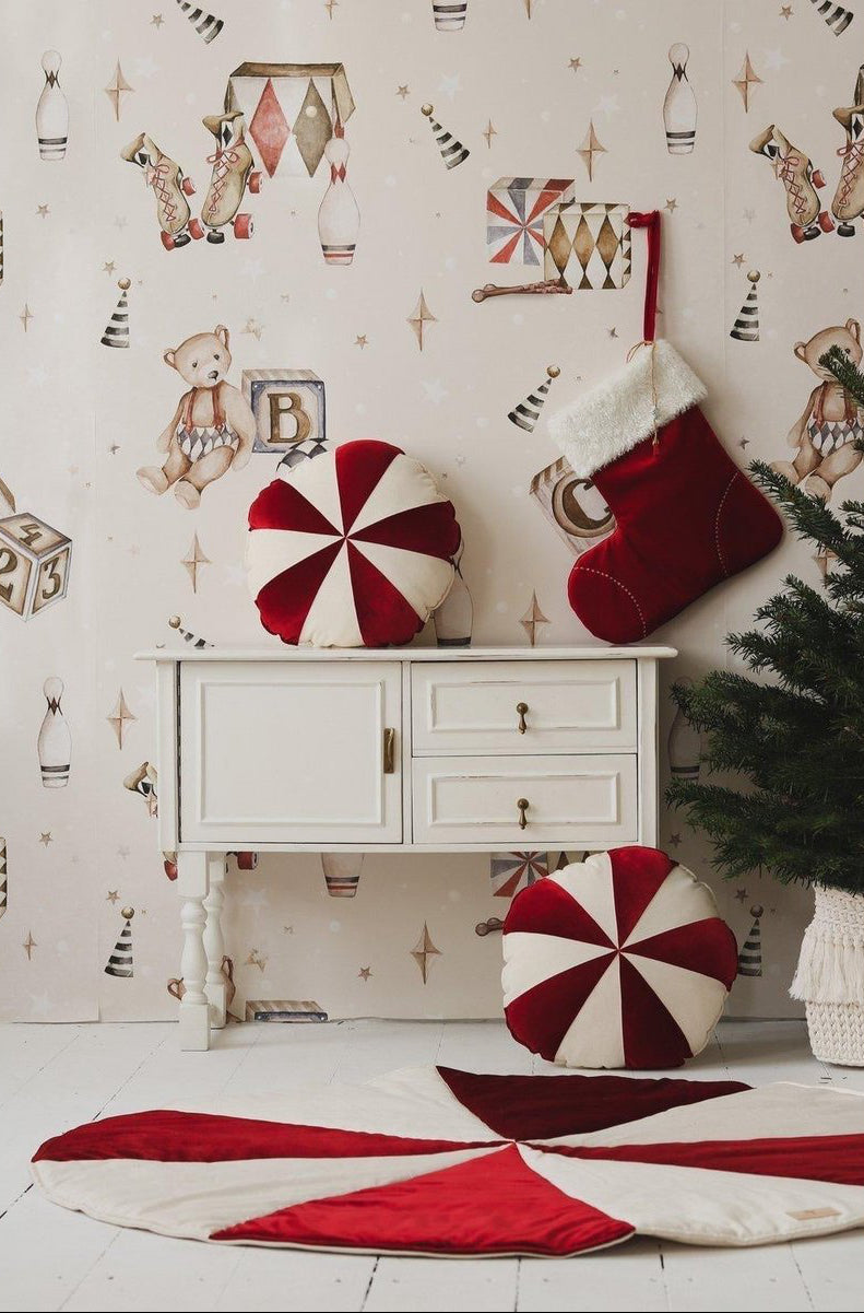 Cuscino Natalizio Patchwork “Red Candy"