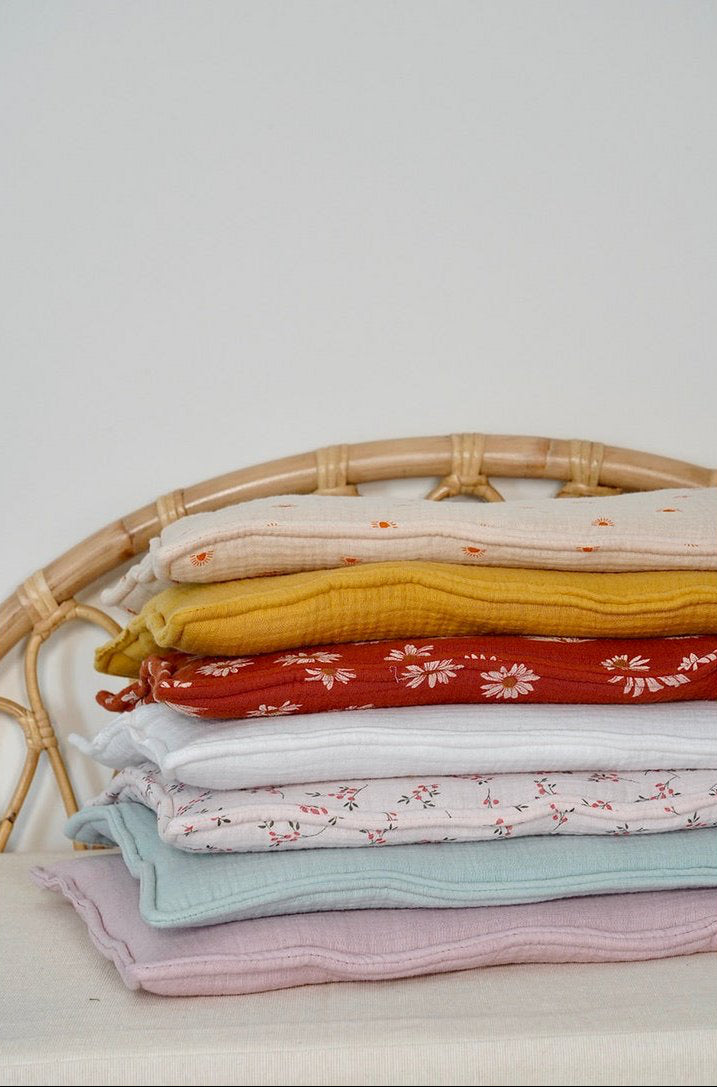 Set Copertina  in mussola "Menta" 95x65