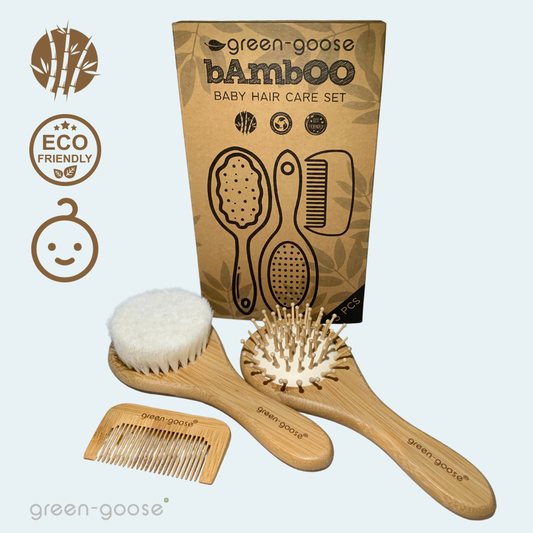 Green-Goose Pacchetto per la cura dei capelli in bambù per bambini