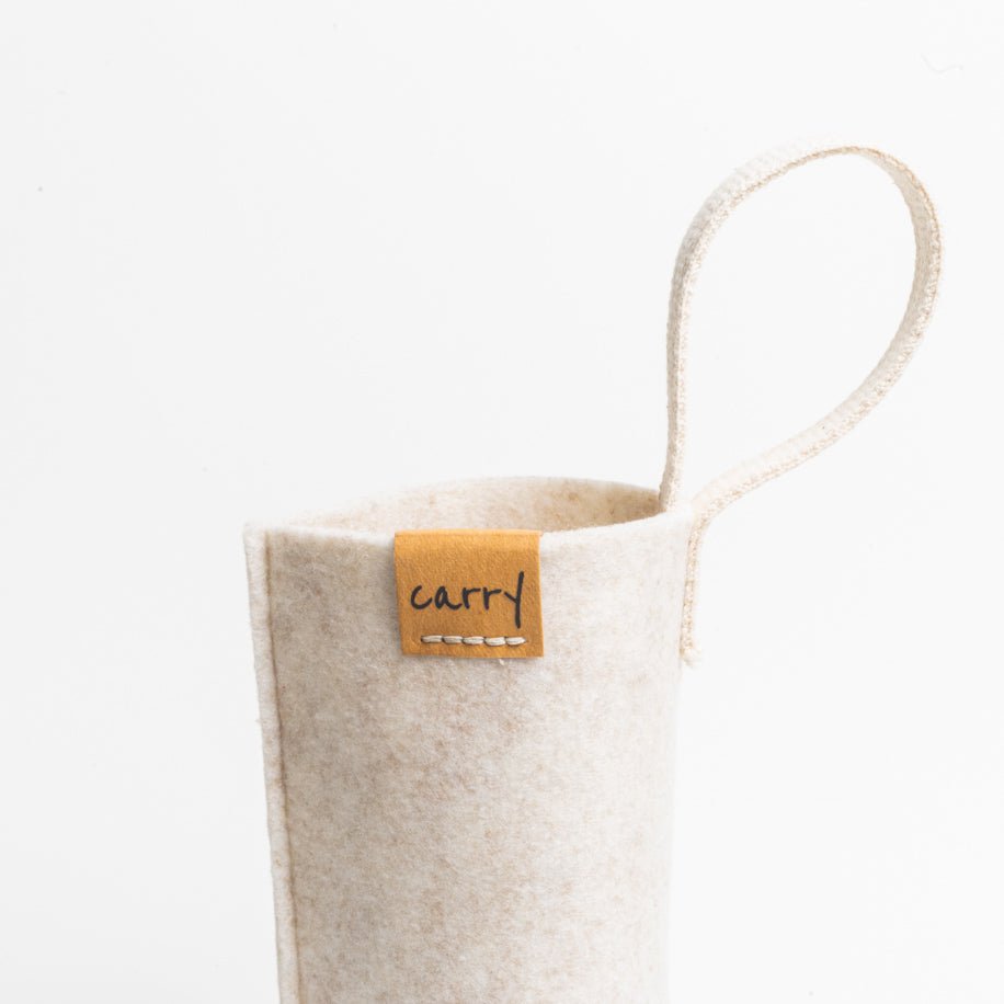 Portaborraccia "Beige"  in Feltro Riciclato per Borraccia in Vetro  0,7 l