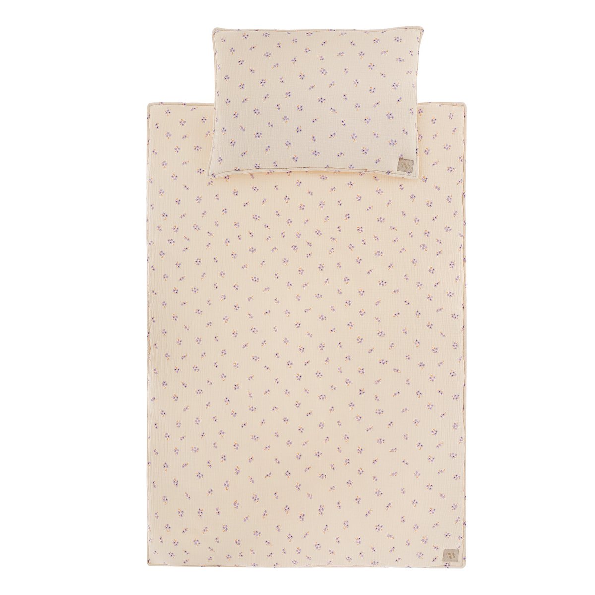 Set Copertina in mussola "Non ti scordar di me viola" 95x65