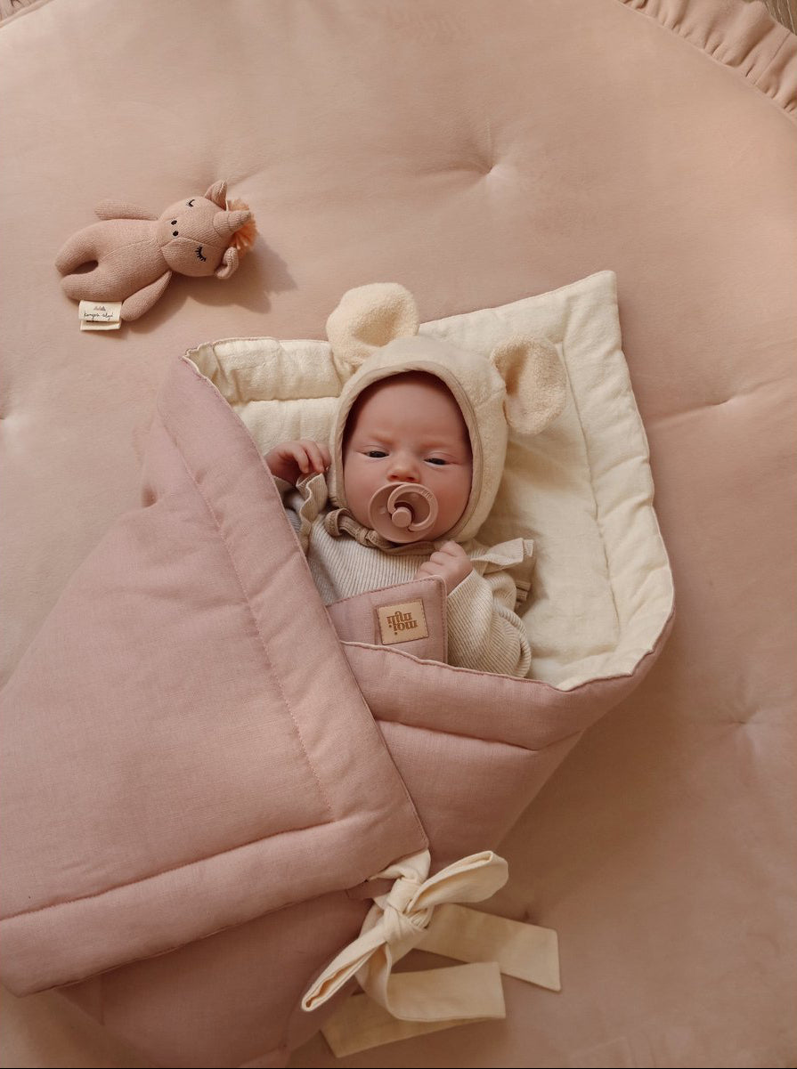 Sacco Nanna in lino "Fiore Rosa cipria"