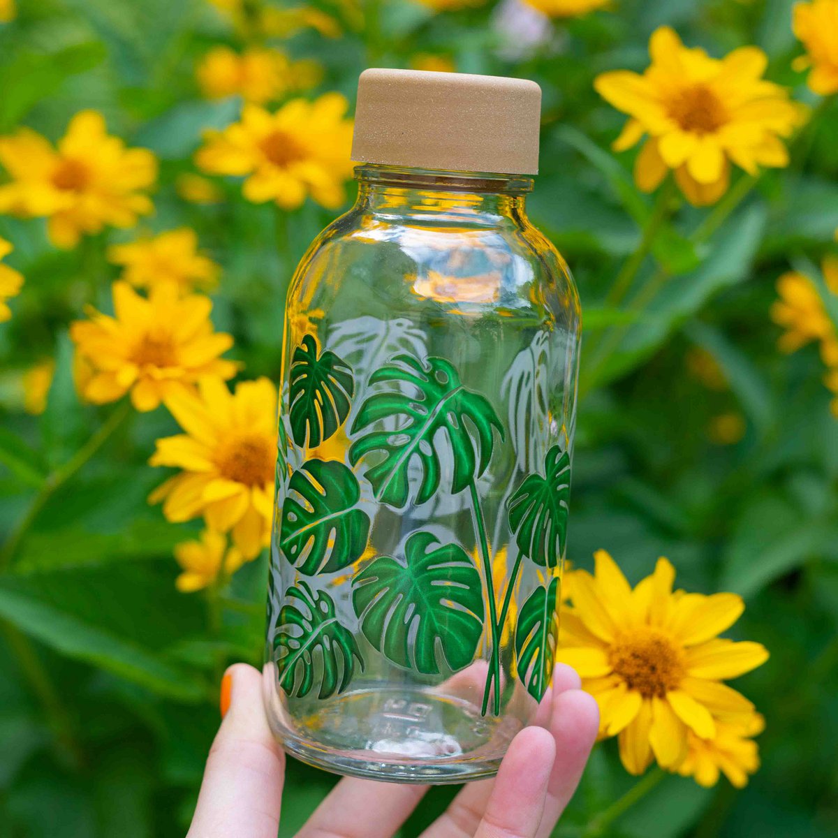 Borraccia in Vetro "Monstera"  0,4 l